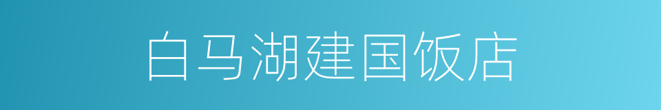 白马湖建国饭店的同义词