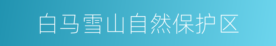 白马雪山自然保护区的同义词