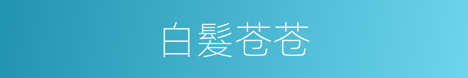 白髮苍苍的同义词