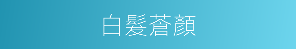 白髮蒼顏的同義詞