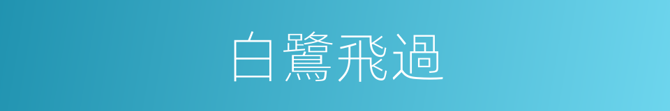 白鷺飛過的同義詞