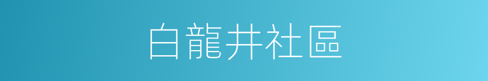 白龍井社區的同義詞