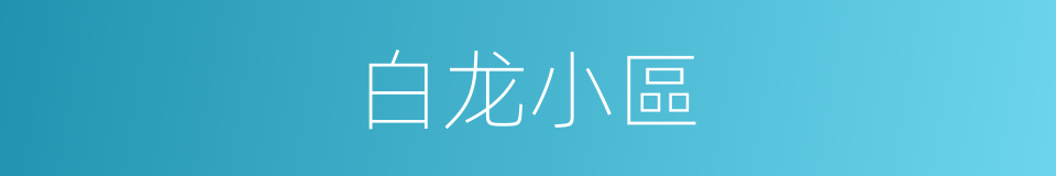 白龙小區的同義詞