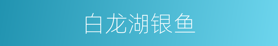白龙湖银鱼的同义词
