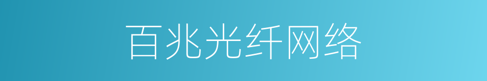 百兆光纤网络的同义词