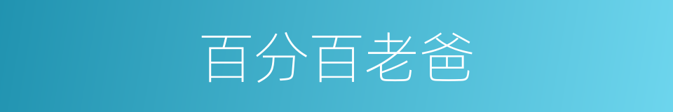 百分百老爸的同义词