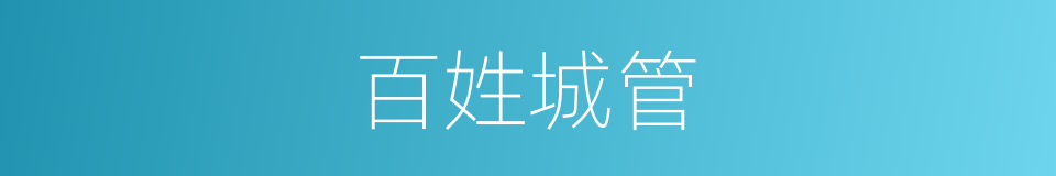 百姓城管的同义词