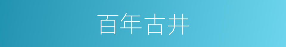 百年古井的同义词