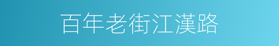 百年老街江漢路的同義詞