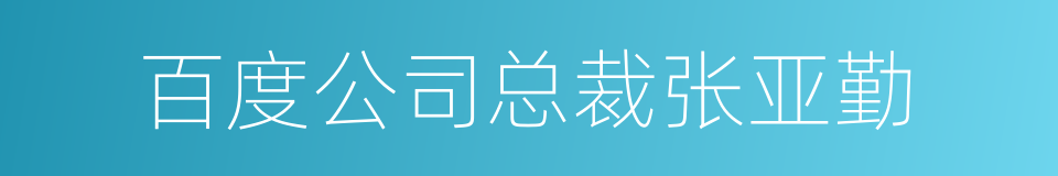 百度公司总裁张亚勤的同义词