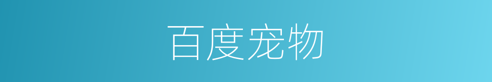 百度宠物的同义词