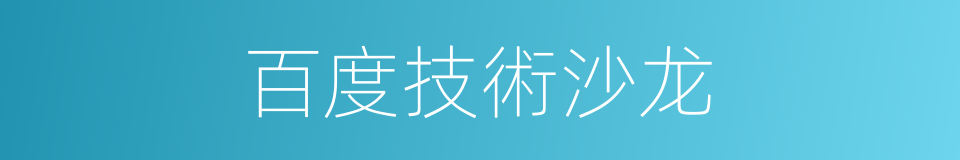 百度技術沙龙的同義詞