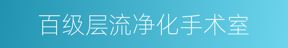 百级层流净化手术室的同义词