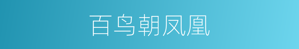 百鸟朝凤凰的同义词
