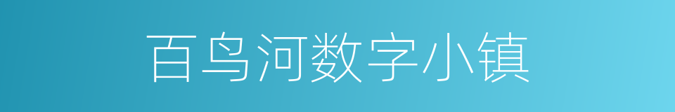 百鸟河数字小镇的同义词