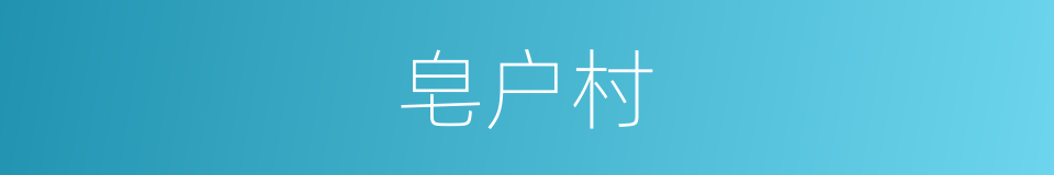 皂户村的同义词