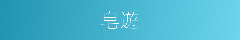 皂遊的意思