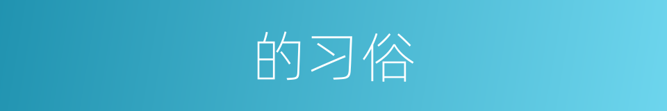 的习俗的意思