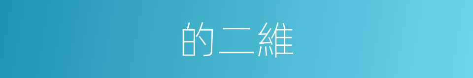 的二維的同義詞