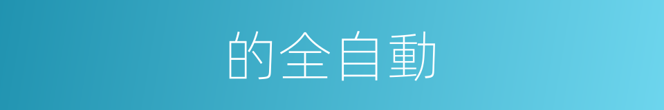 的全自動的意思