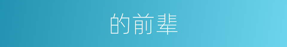 的前辈的同义词