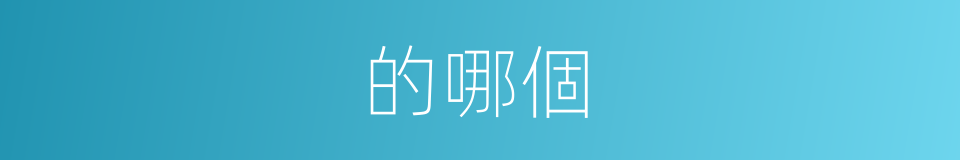的哪個的同義詞