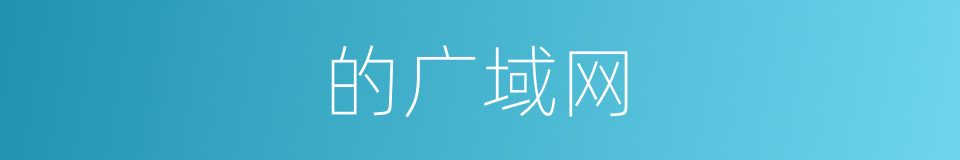 的广域网的同义词
