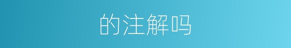 的注解吗的同义词