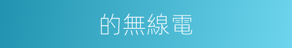 的無線電的同義詞