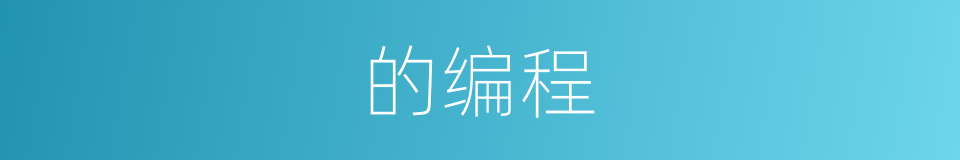 的编程的同义词