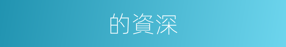 的資深的同義詞