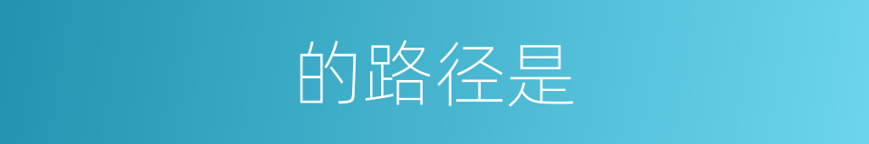的路径是的同义词