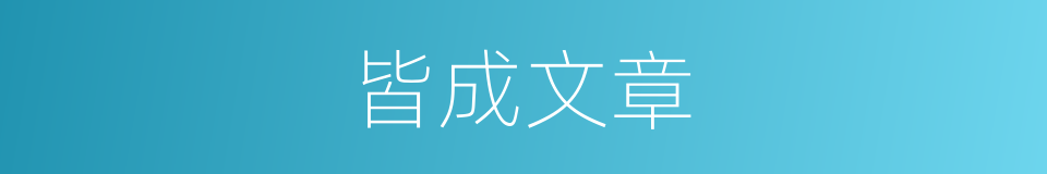 皆成文章的同义词