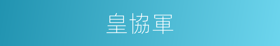 皇協軍的意思