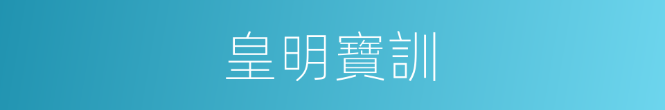 皇明寶訓的同義詞