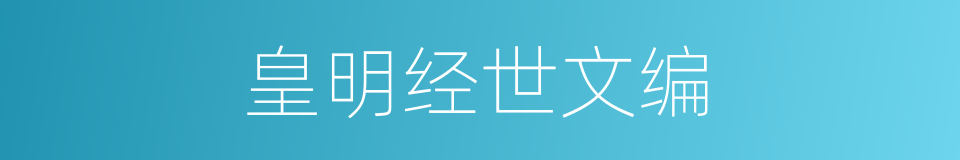 皇明经世文编的同义词