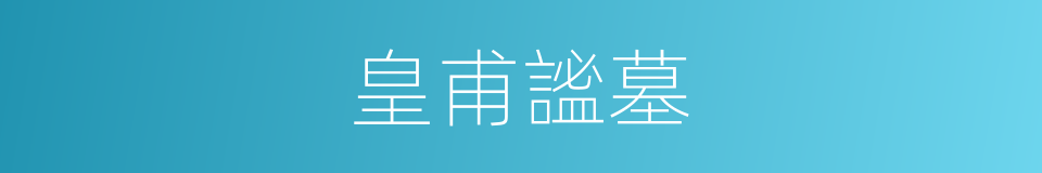 皇甫謐墓的同義詞