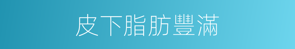 皮下脂肪豐滿的同義詞