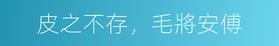 皮之不存，毛將安傅的意思