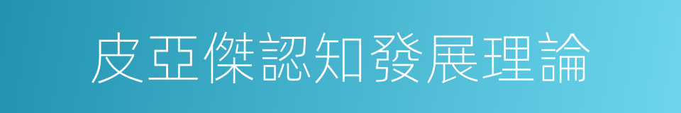 皮亞傑認知發展理論的同義詞