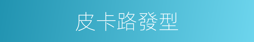 皮卡路發型的意思