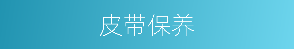 皮带保养的同义词
