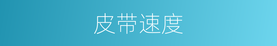 皮带速度的同义词