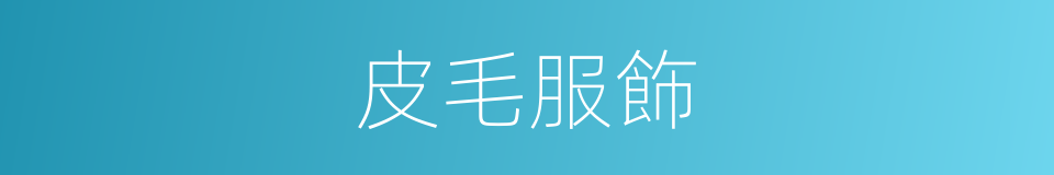 皮毛服飾的同義詞