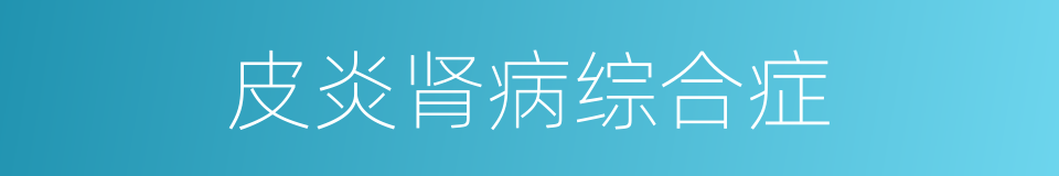 皮炎肾病综合症的同义词