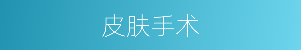 皮肤手术的同义词
