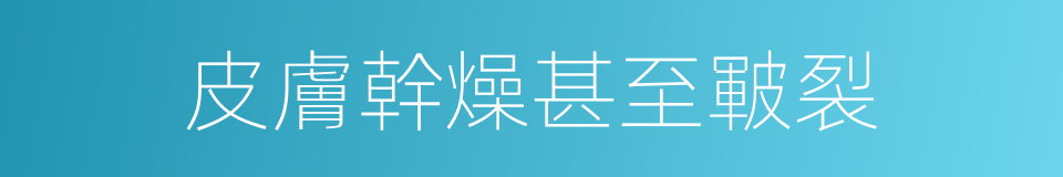皮膚幹燥甚至皸裂的同義詞