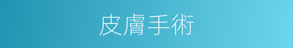 皮膚手術的同義詞