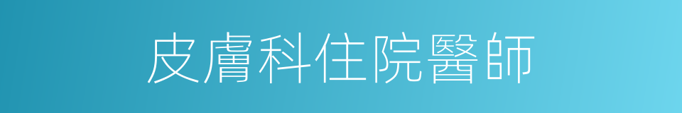 皮膚科住院醫師的同義詞