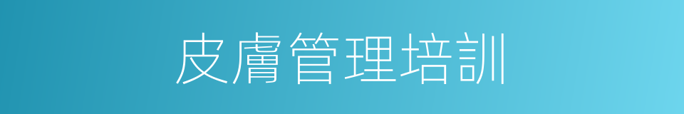 皮膚管理培訓的同義詞